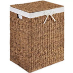 Panier à linge Best Choice Products avec couvercle, panier à linge tressé à la main, avec doublure amovible et poignées intégrées