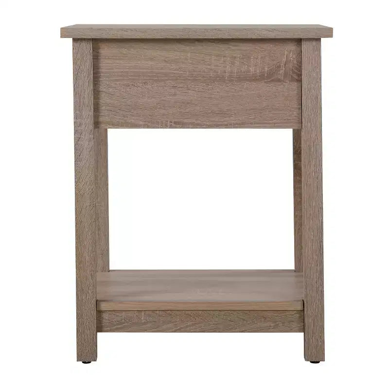 HomeStock Table de chevet rectangulaire en métal pour salon et chambre à coucher