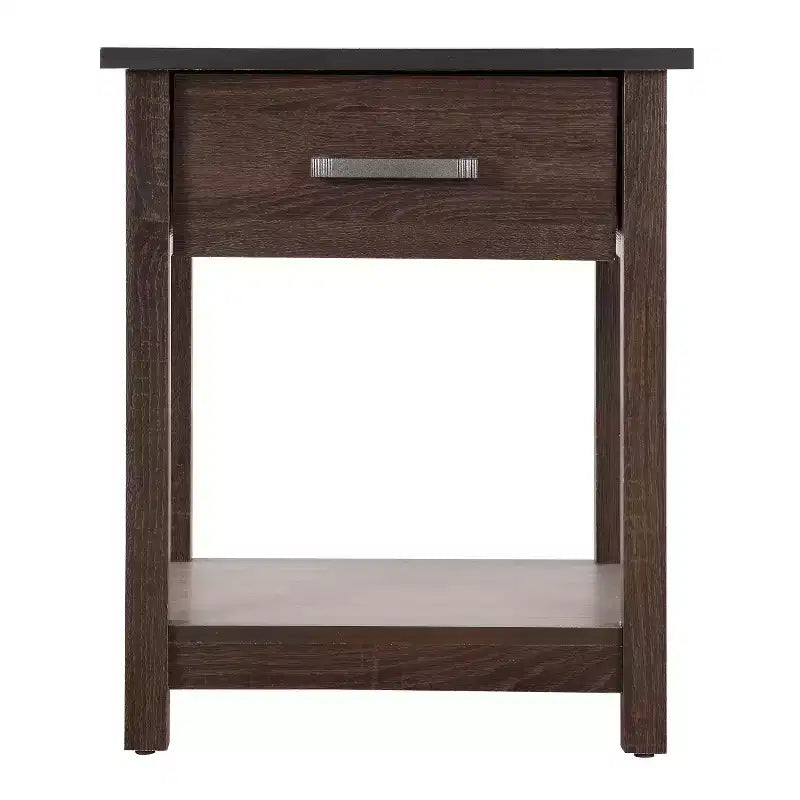 HomeStock Table de chevet rectangulaire en métal pour salon et chambre à coucher