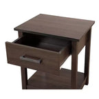HomeStock Table de chevet rectangulaire en métal pour salon et chambre à coucher