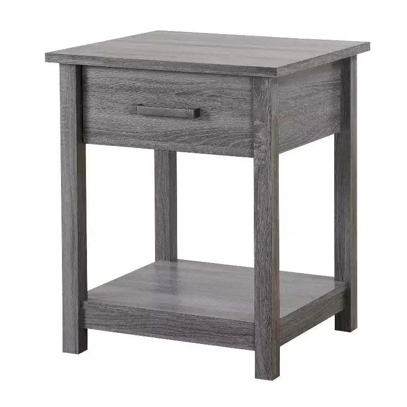 HomeStock Table de chevet rectangulaire en métal pour salon et chambre à coucher
