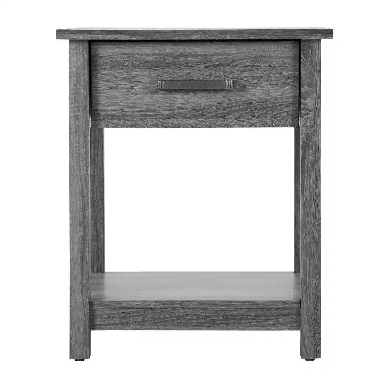 HomeStock Table de chevet rectangulaire en métal pour salon et chambre à coucher