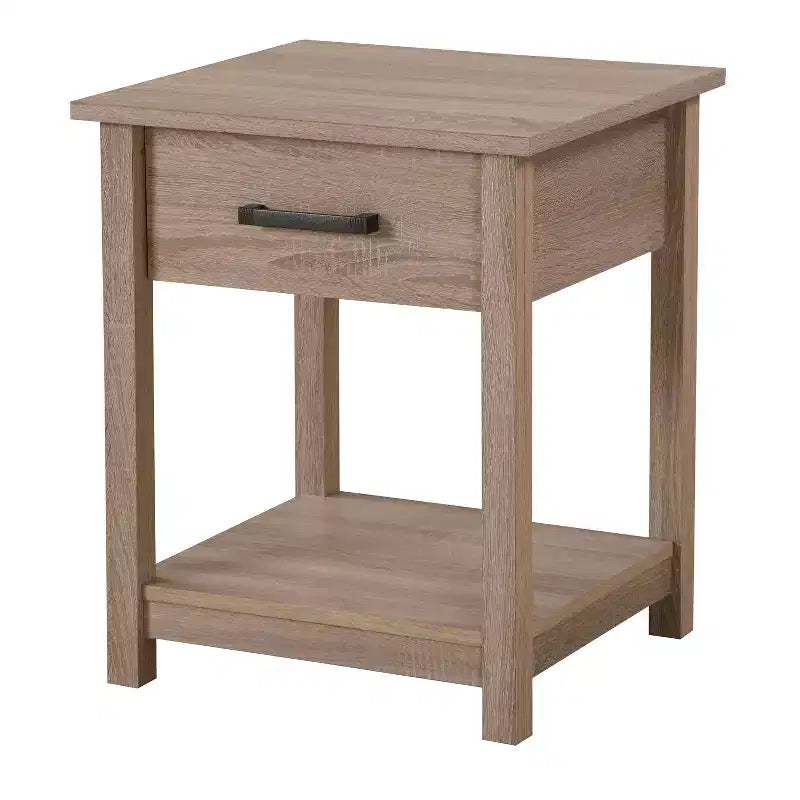 HomeStock Table de chevet rectangulaire en métal pour salon et chambre à coucher