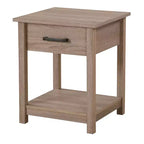HomeStock Table de chevet rectangulaire en métal pour salon et chambre à coucher