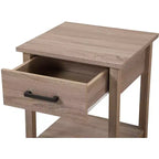 HomeStock Table de chevet rectangulaire en métal pour salon et chambre à coucher