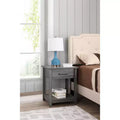 HomeStock Rectangle Metal Nighstand For Living Room and Bedroom