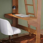 Lit mezzanine double mi-siècle moderne avec bureau et étagère