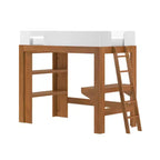 Lit mezzanine double mi-siècle moderne avec bureau et étagère