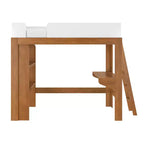 Lit mezzanine double mi-siècle moderne avec bureau et étagère