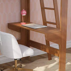 Lit mezzanine double mi-siècle moderne avec bureau et étagère
