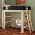 Lit mezzanine double mi-siècle moderne avec bureau et étagère