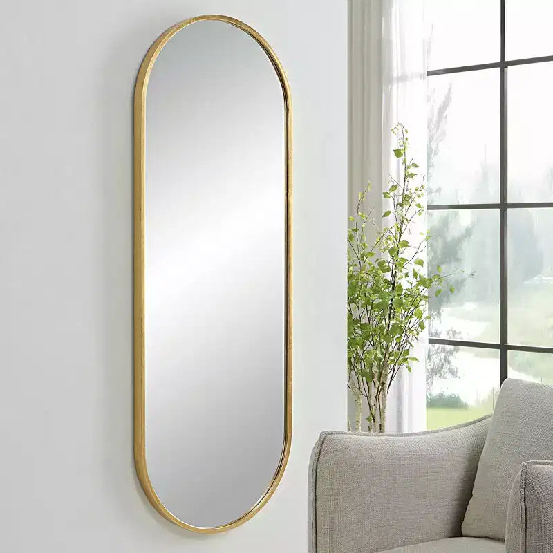 Miroir ovale haut Uttermost Varina 60 x 22 en or