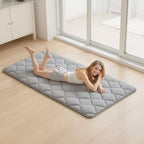 Tapis Tatami Japonais VEVOR, Matelas Tatami Japonais Pliable Taille Double, Matelas Futon avec Sac de Rangement, Tapis de Sol 9 Couches, 80 x 39 x 2,5 po, Gris