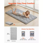 Tapis Tatami Japonais VEVOR, Matelas Tatami Japonais Pliable Taille Double, Matelas Futon avec Sac de Rangement, Tapis de Sol 9 Couches, 80 x 39 x 2,5 po, Gris