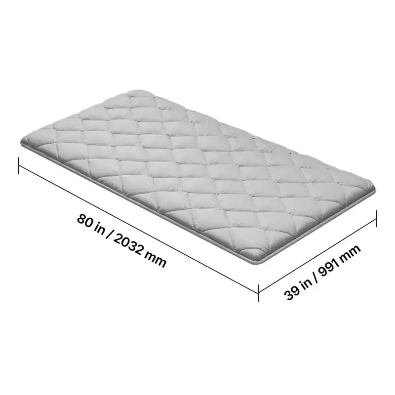Tapis Tatami Japonais VEVOR, Matelas Tatami Japonais Pliable Taille Double, Matelas Futon avec Sac de Rangement, Tapis de Sol 9 Couches, 80 x 39 x 2,5 po, Gris
