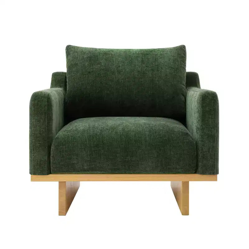 Fauteuil d'appoint Christopher Knight Home Niran en hévéa moderne, rembourré en tissu bouclé, avec coussin moelleux