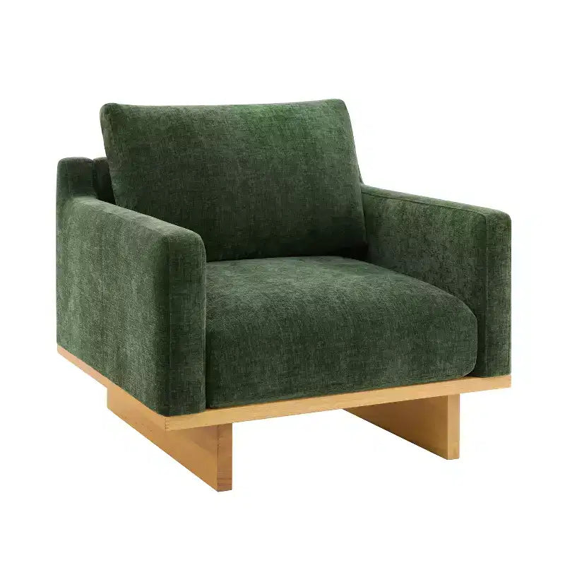 Fauteuil d'appoint Christopher Knight Home Niran en hévéa moderne, rembourré en tissu bouclé, avec coussin moelleux