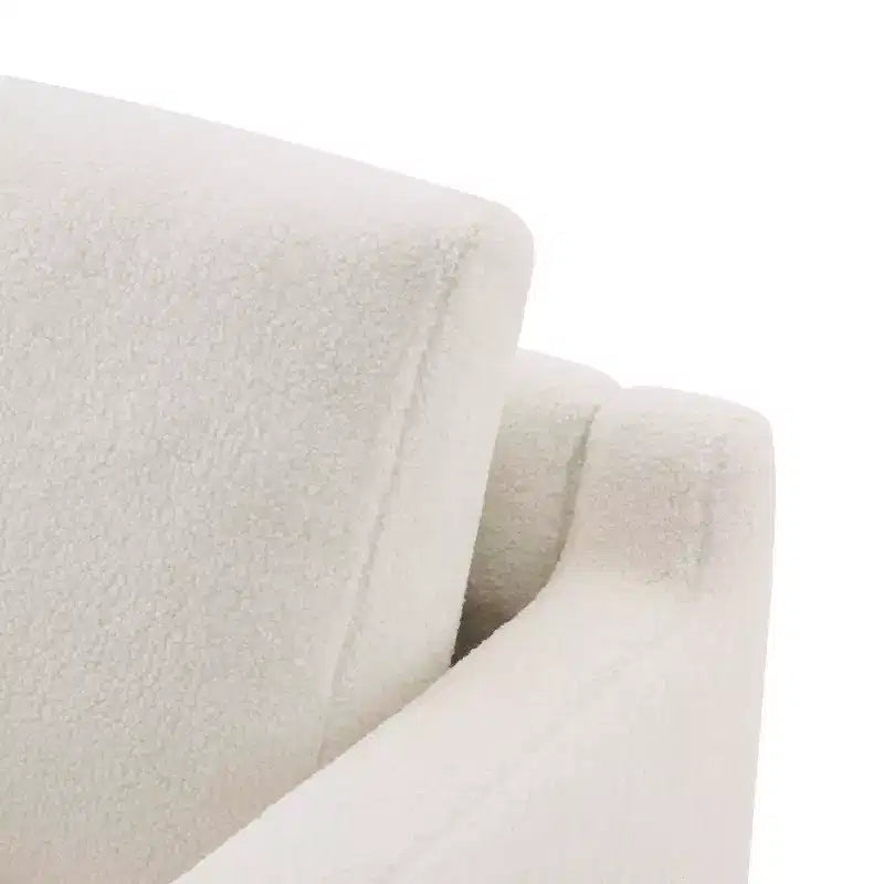 Fauteuil d'appoint Christopher Knight Home Niran en hévéa moderne, rembourré en tissu bouclé, avec coussin moelleux