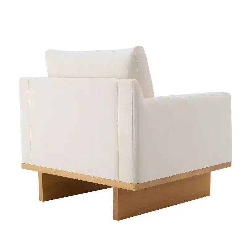 Fauteuil d'appoint Christopher Knight Home Niran en hévéa moderne, rembourré en tissu bouclé, avec coussin moelleux
