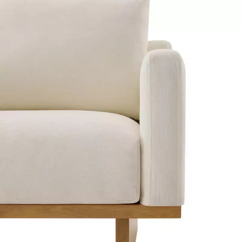 Fauteuil d'appoint Christopher Knight Home Niran en hévéa moderne, rembourré en tissu bouclé, avec coussin moelleux