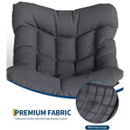 Ensemble de fauteuils à bascule surdimensionnés avec pouf, en osier tressé à la main, coussin moelleux, fauteuil de jardin ergonomique, pour patio, balcon, chambre à coucher, salon