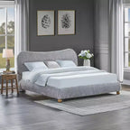 GDFStudio Lunara Contemporary Queen Size Upholstered Platform Bed with Bun Feet