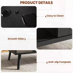 Table basse en bois avec rangement, table basse de canapé bohème avec porte coulissante et étagère ouverte pour salon, chambre à coucher, montage facile
