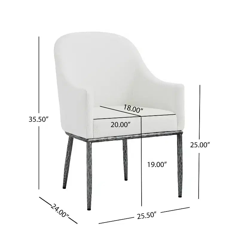 Table de salle à manger Yvanna 7 pièces de Christopher Knight Home de style industriel chic, en pierre frittée forgée à la main, avec chaises de salle à manger rembourrées à accoudoirs.