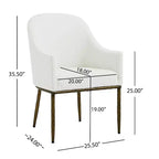 Table de salle à manger Yvanna 7 pièces de Christopher Knight Home de style industriel chic, en pierre frittée forgée à la main, avec chaises de salle à manger rembourrées à accoudoirs.