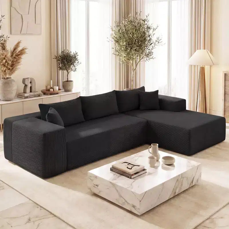 Costway Grand canapé modulaire 110,5 avec assises profondes et dossiers confortables, accoudoirs confortables Beige/Gris/Vert/Noir