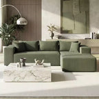 Costway Grand canapé modulaire 110,5 avec assises profondes et dossiers confortables, accoudoirs confortables Beige/Gris/Vert/Noir