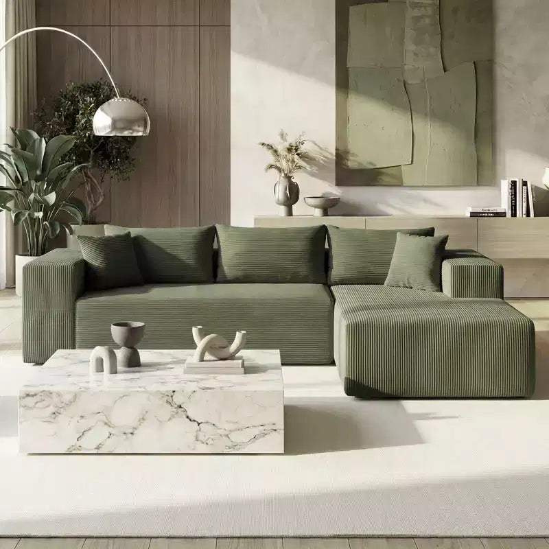 Costway Grand canapé modulaire 110,5 avec assises profondes et dossiers confortables, accoudoirs confortables Beige/Gris/Vert/Noir