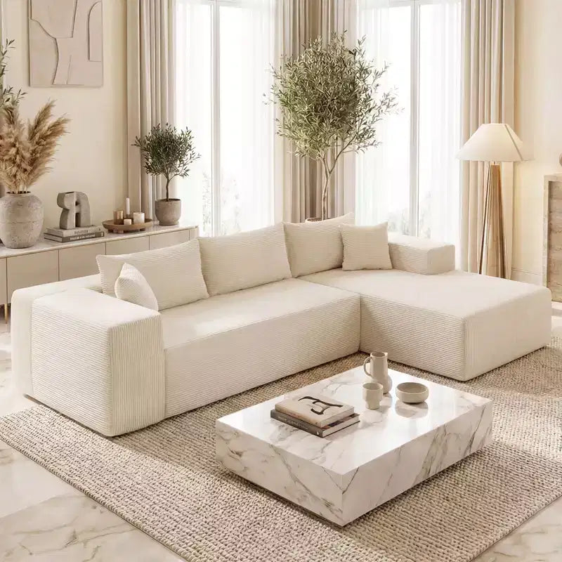 Costway Grand canapé modulaire 110,5 avec assises profondes et dossiers confortables, accoudoirs confortables Beige/Gris/Vert/Noir