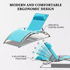 Ensemble de 2 chaises longues de piscine - Chaise longue d'extérieur réglable