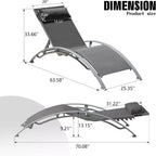 Ensemble de 2 chaises longues de piscine - Chaise longue d'extérieur réglable