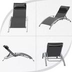 Ensemble de 2 chaises longues de piscine - Chaise longue d'extérieur réglable