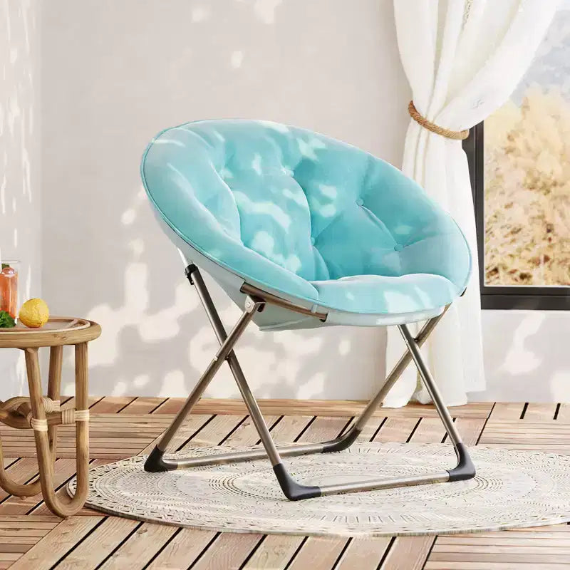 Grande chaise pliante confortable à fleurs pour adultes, fauteuil rembourré en coton avec cadre en métal pour chambre, salle de jeux et petits espaces
