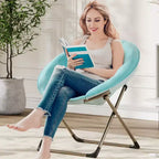 Grande chaise pliante confortable à fleurs pour adultes, fauteuil rembourré en coton avec cadre en métal pour chambre, salle de jeux et petits espaces