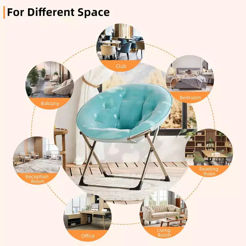 Grande chaise pliante confortable à fleurs pour adultes, fauteuil rembourré en coton avec cadre en métal pour chambre, salle de jeux et petits espaces
