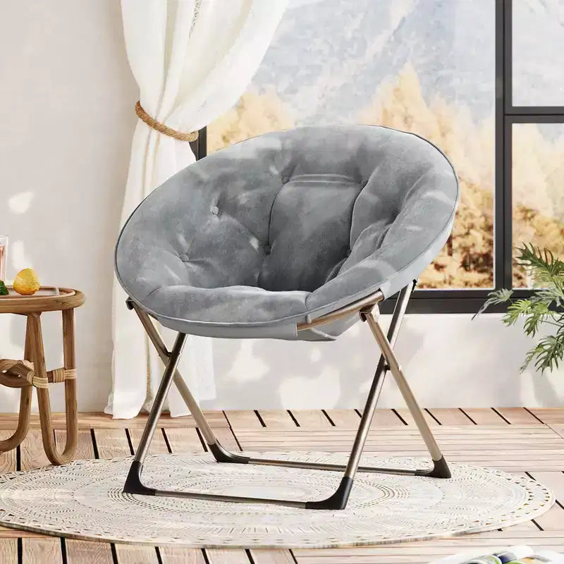 Grande chaise pliante confortable à fleurs pour adultes, fauteuil rembourré en coton avec cadre en métal pour chambre, salle de jeux et petits espaces