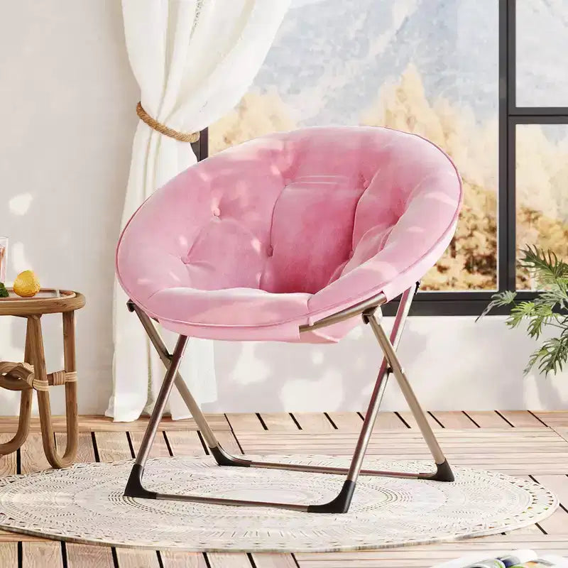 Grande chaise pliante confortable à fleurs pour adultes, fauteuil rembourré en coton avec cadre en métal pour chambre, salle de jeux et petits espaces