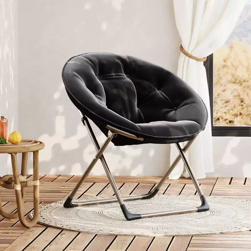 Grande chaise pliante confortable à fleurs pour adultes, fauteuil rembourré en coton avec cadre en métal pour chambre, salle de jeux et petits espaces
