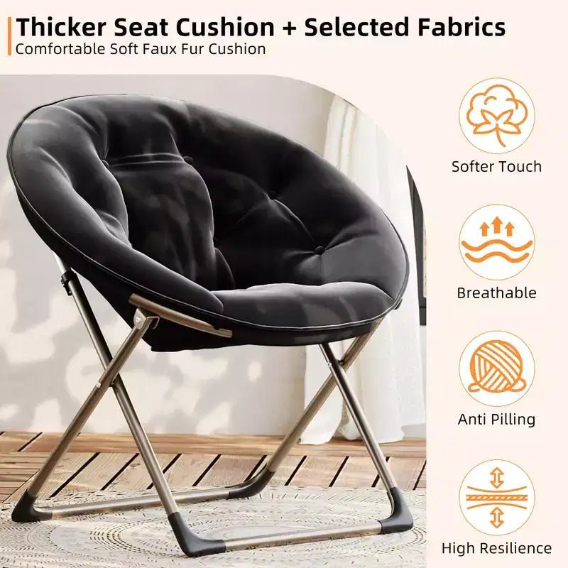Grande chaise pliante confortable à fleurs pour adultes, fauteuil rembourré en coton avec cadre en métal pour chambre, salle de jeux et petits espaces