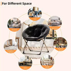 Grande chaise pliante confortable à fleurs pour adultes, fauteuil rembourré en coton avec cadre en métal pour chambre, salle de jeux et petits espaces