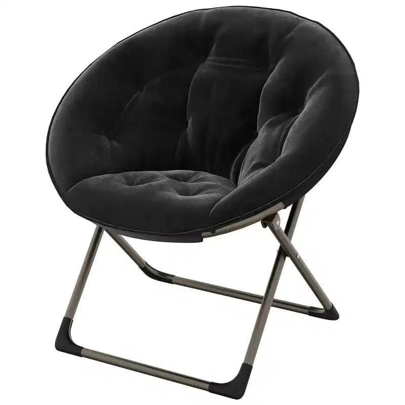 Large Comfortable Flower Folding Chair for Adults, Cotton Cushioned Armchair with Metal Frame for Bedroom, Game Room & Small Spaces