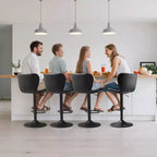 VEVOR Lot de 4 tabourets de bar, tabourets de comptoir modernes en cuir PU, tabourets de cuisine pivotants avec dossier et repose-pieds, hauteur réglable sans accoudoirs, noir
