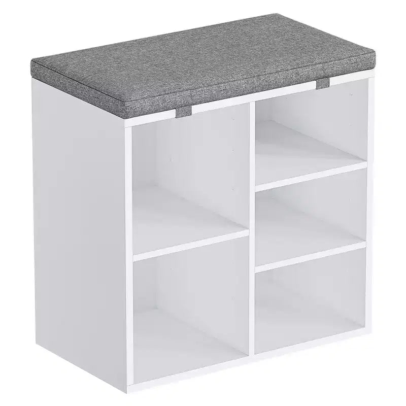Banc à chaussures d'entrée multifonctionnel avec rangement et siège rembourré - Étagère réglable à 3 niveaux, 10 compartiments - Convient pour l'entrée, la chambre, le salon