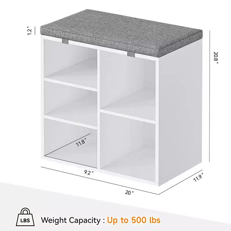Banc à chaussures d'entrée multifonctionnel avec rangement et siège rembourré - Étagère réglable à 3 niveaux, 10 compartiments - Convient pour l'entrée, la chambre, le salon