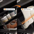 Meuble à chaussures avec 2 tiroirs pivotants - Meuble de rangement d'entrée étroit cannelé - Étagères réglables et amovibles - Organisateur de chaussures moderne autoportant