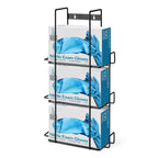 Stock Your Home Black Metal Triple Gloves Dispenser Tissue Box Shelf Glove Box Holder Wall Mount for Kitchen Cleaning Closet Lab Exam Office